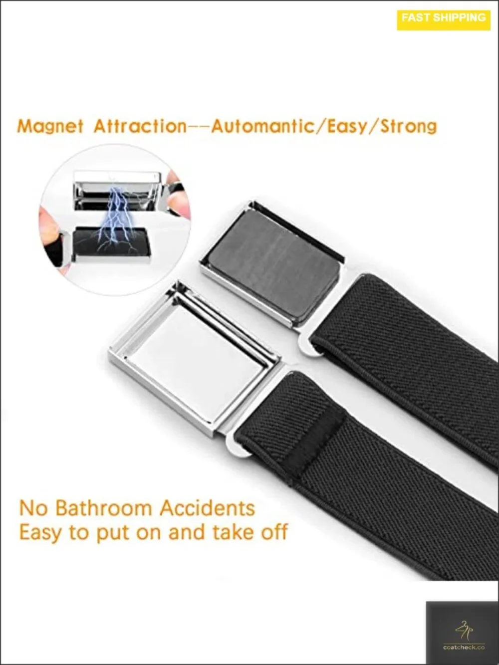 Adjustable Magnetic Belt for Kids Elastic Easy Buckle Back to School